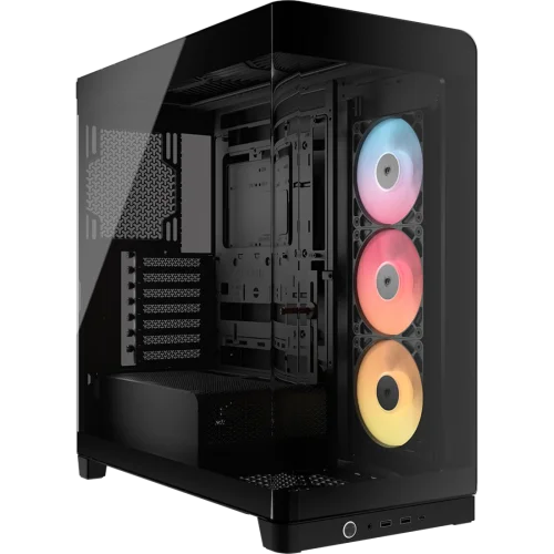 Корпус без блока питания/ Case Corsair Frame 4500X RS-R ARGB, Midi-Tower, TG, 3x120mm ARGB reverse fans, 2xUSB-A 3.2, 1xUSB 3.2 Type-C, E-ATX, ATX, mATX, mITX Black (CC-9011314-WW)