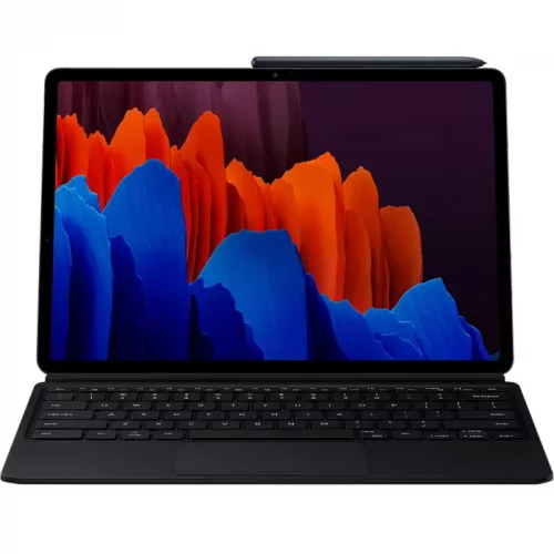 Чехол-клавиатура Samsung для Galaxy Tab S7+ полиуретан/поликарбонат черный (EF-DT970BBRGRU)
