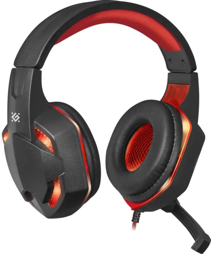 Наушники с микрофоном Defender Warhead G-370 черный/ красный 2м накладные оголовье (64037) фото 5