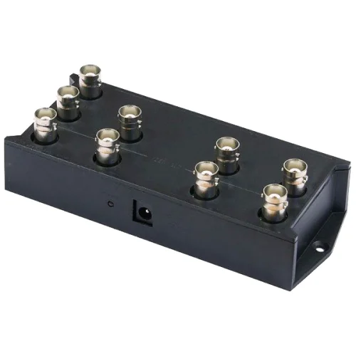 Разветвитель OSNOVO D-H108 Разветвитель видеосигнала HDCVI/HDTVI/AHD (1вх./8вых.). Максимальное разрешение 1080р. Полоса пропускания сигнала до 350 МГц. Возможность настенного крепления. БП в комплекте DC12V(1A).