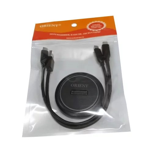 ORIENT UHD-524LED, USB 3.2 Gen2 (USB 3.1) док-станция для SSD M.2 M-key NVMe (JMS581DL, поддержка UASP,TRIM), скорость до 10 GB/s, два кабеля подключения USB Type-A + Type-C, подсветка корпуса (33405) фото 3
