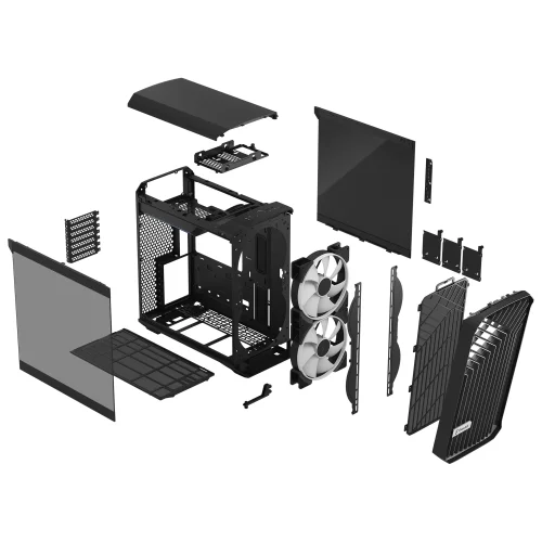 Корпус ПК без блока питания/ Case Fractal Design Torrent Compact RGB TG Light Tint, Midi-Tower, 2x180mm RGB, 2xUSB-A 3.2 + 1xUSB 3.2 Type-C E-ATX, SSI-CEB, ATX, mATX, mITX Black (FD-C-TOR1C-02) фото 21