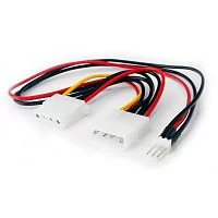 Cablexpert Кабель-разветвитель питания Molex Molex 4pin(M)/Molex 4pin(F)+FAN 3pin,12V,медь,15 см,пак (CC-PSU-5)