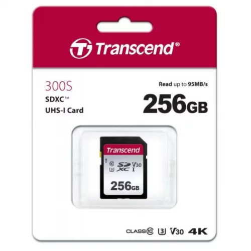 Карта памяти/ Transcend 256GB SDXC Class 10 UHS-I U3 R95, W45MB/s (TS256GSDC300S) фото 2