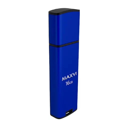 Maxvi USB Drive 16GB MP2 blue, монолит с колпачком, ABS пластик + металл, USB 2.0 (5403) фото 2