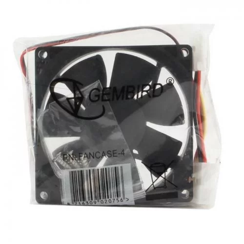 Gembird Вентилятор для корпуса 80x80x25mm, широкий разъем 4pin [8025K/ FANCASE-4] фото 3