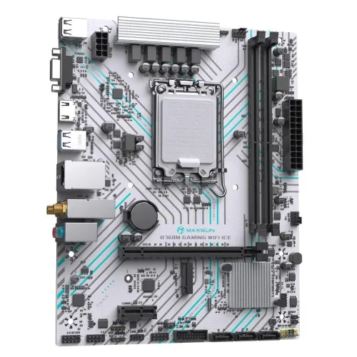 Материнская плата Maxsun Bad Pack MS-B760M GAMING WIFI ICE B760, LGA1700, 2*DDR4, 1*PCIEx16, 1*PCIEx1, 1*M.2, 4*USB3.2Gen1, 6*USB2.0, 3*SATA3.0, 1G, VGA, HDMI, M-ATX, RTL (6940709661598|BP) фото 3