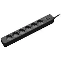 Perfeo сетевой фильтр "POWER STREAM", 2500W, 1,5м, 6 розеток, черный (PF_C3970)