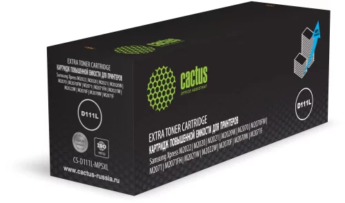 Картридж лазерный Cactus CS-D111L-MPSXL MLT-D111L черный (5000стр.) для Samsung Xpress M2022/M2020/M2021/M2020W/M2070/M2070FW/M2071/M2071FH/M2021W/M2022W/M2070F/M2070W/M2071F