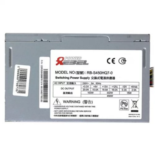 Блок питания InWin RB-S450HQ7-0, 450W, ATX 12V v.2.2, 20+4 pin, CPU 4+4-pin, 5xSATA, 1x Molex, FDD, 12cm fan (6100469) фото 2