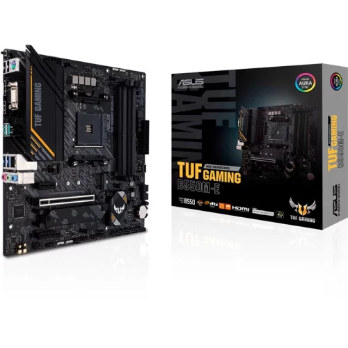 Материнская платаASUS TUF GAMING B550M-E, Socket AM4, B550, 4*DDR4, HDMI+DP+D-Sub, CrossFireX, SATA3 + RAID, Audio, 2,5Gb LAN, USB 3.2*6, USB 2.0*4, COM*1 header (w/ o cable) mATX ; 90MB17U0-M0EAY0