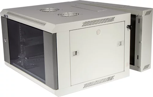 Шкаф настенный серии Pro, 3-секционный, 6U 600x600, стеклянная дверь (TWT-CBW3G-6U-6X6-GY)