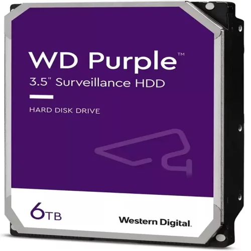 Жесткий диск/ HDD WD SATA3 6TB Purple Surveillancer 5400 RPM 256Mb 1 year warranty (replacement WD63PURZ, WD62PURZ) (WD64PURZ)