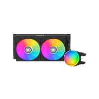 Водяное охлаждение для процессора/ Water Cooling System SAMA L40 Black (240mm, Black, ARGB/ Fans: 2x120mm, 82.79CFM, 29dBA, 2000RPM/ Pump height 52mm, 29dBA, 2500RPM, Rad thickness 27mm/ S: 1851, 1700 (L40-BKWAYXO2-G)