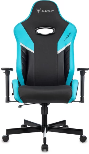 Кресло игровое Knight Thunder 5X черный/ голубой экокожа крестов. металл (KNIGHT THUNDER 5X BL) фото 15