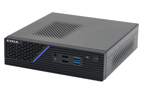 Корпус EVELK с блоком питания 120Вт/ Case Foxline EV-109-AD120 mITX, w/ ext.PSU 120W, DC-converter, w/ 2хUSB2.0+2хUSB3.0, 1x40mmFan, black, VESA, w/ pwr cord, logo EVELK (FL-109-AD120-DC-EVLK)