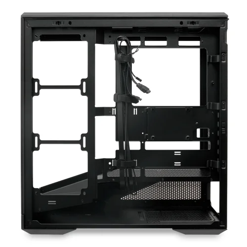 Корпус без блока питания/ Case HSPD F711, Panoramic Full Tower, Black, TG, 0.7 SPCC, no fans ATX, mATX, mITX 190/ 420/ 280mm 2x2.5, 2x3.5, 7xPCI 1xUSB-A 3.0, 1xUSB-C 445x235x475mm (F711-TGBK) фото 4