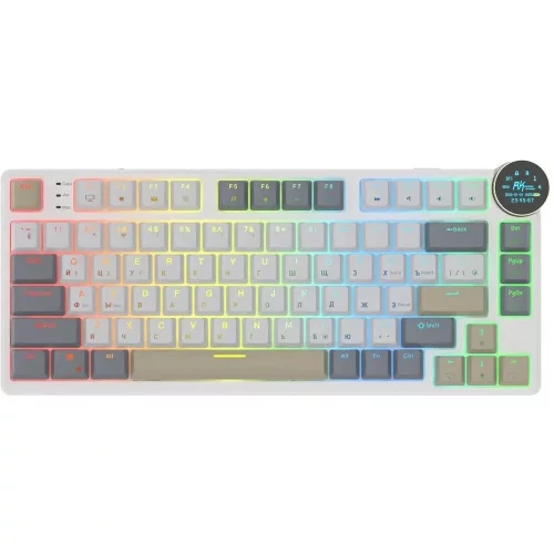 Клавиатура Royal Kludge RK N80 Pearly Dawn USB/ 2.4 GHz/ Bluetоoth, RGB, Hot Swap, Red switch (RK N80 PEARLY DAWN RED SWITCH)