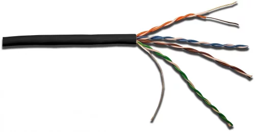 Кабель LANMASTER UTP, 4 пары, кат. 5Е, 350Mhz, LSZH, черный, 305 м (LAN-5EUTP-LSZH-BK)