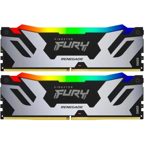 Модуль памяти Kingston 32GB DDR5 7600 FURY Renegade Silver/ Black RGB XMP Non-ECC Unbuffered DIMM (Kit 2*16gb) 1RX8 38-46-46 1.45V 288-pin 16Gbit (KF576C38RSAK2-32)