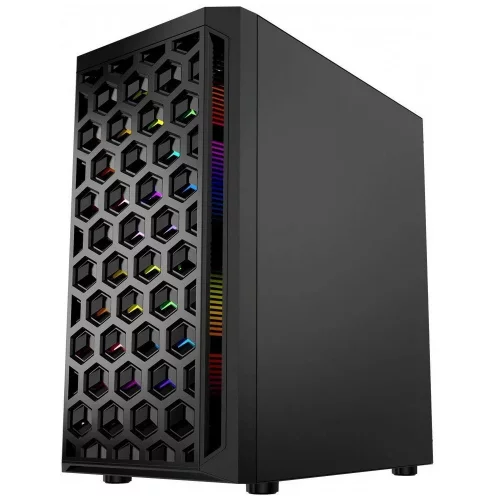 Powercase CMIMTB-L3 Корпус Mistral Micro T3B, Tempered Glass, Mesh, 2x 140mm + 1х 120mm 5-color fan, чёрный, mATX (CMIMTB-L3) фото 2