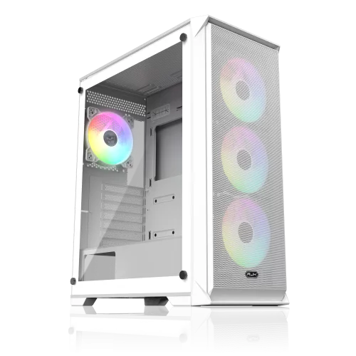 Корпус без блока питания/ Case Raijintek ARCADIA 41-MS4, Midi-Tower, TG, 1x120mm + 3x120mm ARGB, 2xUSB-A 3.0 + 1xUSB-C, ATX, mATX, mITX White (0R20B00268)