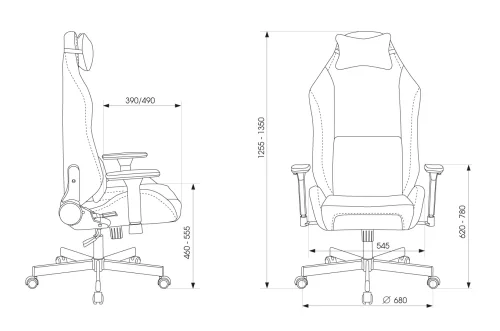 Кресло игровое Knight N1 Fabric черный Light-20 с подголов. крестов. металл (KNIGHT N1 BLACK) фото 16