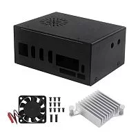 Корпус Orange pi 5 plus metal case + heatsink +fan, Type 1 (YL929)