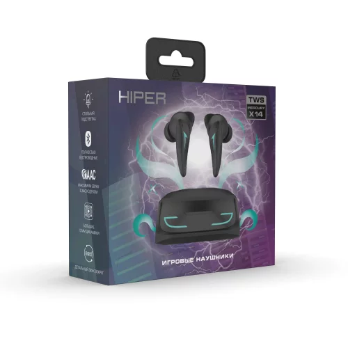 Гарнитура вкладыши Hiper TWS Mercury X14 черный беспроводные bluetooth в ушной раковине (HTW-MX14) фото 9