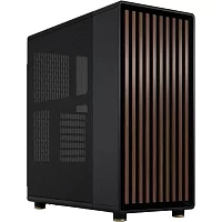 Корпус без блока питания/ Fractal Design North, Midi-Tower, 2x140mm ATX, mATX, mITX Wood panel, Charcoal Black (FD-C-NOR1C-01)