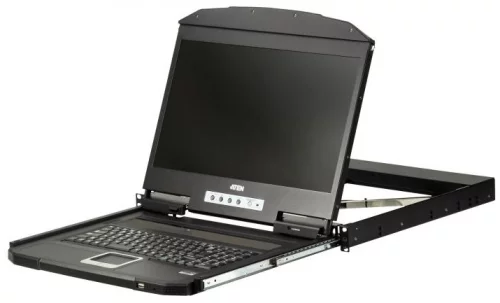 ATEN 1U Ultra Short Depth 18.5” Short Depth USB HDMI Single Rail LCD Console (1920 x 1080) (CL3700NW-ATA-RG)