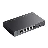 TP-Link TL-SG1005P-PD, Настольный коммутатор с 5 гиг. портами (1 порт с входящим PoE++, 4 порта с исходящим PoE+), бюджет PoE: 9, 21, 47 или 66 Вт (зависит от используемого стандарта входящего PoE)