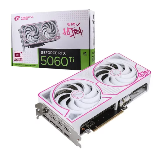 Видеокарта Colorful RTX5060Ti ULTRA W DUO OC 8GB-V 8GB GDDR7 128bit 3xDP HDMI 2FAN RTL (RTX 5060 TI ULTRA W DUO OC 8GB-V)