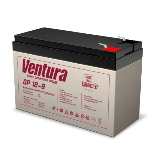 АКБ Ventura GP 12-9 12V/ 9Ah {S63 (F2), ДхШхВ 151х65х100мм, 2.55кг, срок службы 6-9 лет} (GP 12-9 VNT)