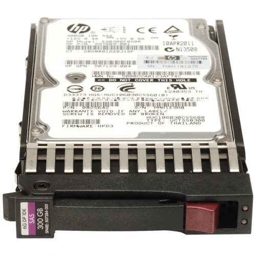 HP 300GB 6G SAS 10K rpm SFF (2.5-inch) Dual Port Enterprise Hard Drive (507127-B21) {см. замену 1208720}