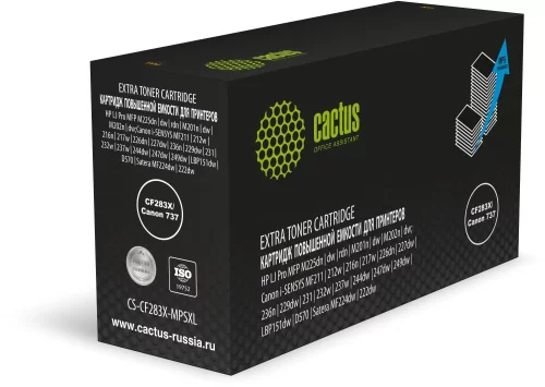 Картридж лазерный Cactus CS-CF283X-MPSXL CF283X/Canon 737 черный (8000стр.) для HP LJ Pro MFP M225dn/dw/rdn/M201n/dw/M202n/dw;Canon i-SENSYS MF211/212w/216n/217w/226dn/227dw/236n/229dw/231/232w/237w/244dw/247dw/249dw/L