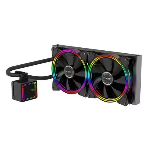 Жидкостная система охлаждения ALSEYE H280 TDP 200W (при T воздуха 45 С)Universal Platfrom PWM Single 5colors+ LED 140mm*2 {6} (AS.02.02.0017) фото 2