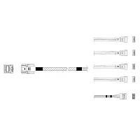 Кабель Miradeed MD-6715030, HDmSAS SFF8643 -to- 4*SATA + SideBand, 12G, 85 Ohm, 100cm