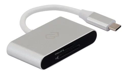 Устройство чтения карт памяти USB Type-C Digma CR-C2501-S серебристый (CR-С2501-S)