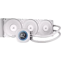 Система жидкостного охлаждения/ Water Cooling System Corsair NAUTILUS 360 RS LCD (360mm, White/ Fans: 3x120mm, 72.8CFM, 36dBA, 2100RPM/ S: 1851, 1700, AM5, AM4) (CW-9061034-WW)