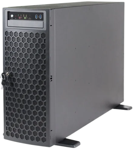 Серверный корпус/ Server case FL-T4UHS835E, 4U/Tower, max MB dimensions 15.2x13.2, 8x2,5/3,5 hotswap HDD bays, support 1xSlimODD (optional), SATA/SAS/NVME Tri-mode Backplane, 3x12038 int. fan, 2x80