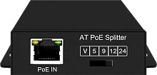 PoE-сплиттер 2,5G выбором выходного напряжения 5/ 9/ 12/ 24V. Соответствует стандартам PoE IEEE 802.3af/ at. Предназначен для питания сетевого оборудования без поддержки PoE. Вход - RJ45(10/ 100/ 1000/ 2.5G (NS-PS-1G-AT)