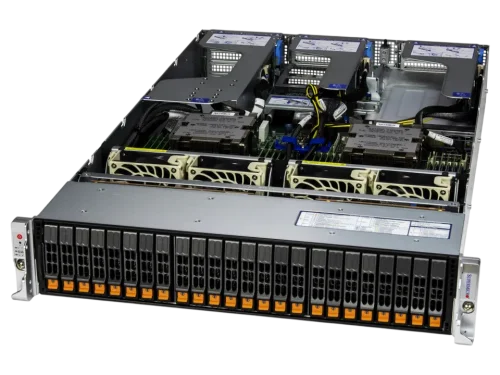 Серверная платформа/ Server AS-2125HS-TNR (bundle3): 2U / 2x AMD EPYC 9004/9005* / 24x DDR5 RDIMM / 24x Hs 2.5 NVMe*/SATA/SAS*/ 1x 480Gb NVMe M.2 / 1x dual-port 1GbE RJ45 / 2x 1600W Power (20 NVME c