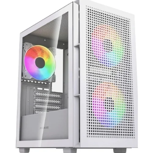 Powercase Корпус Mistral SM05 ARGB, Tempered Glass, 3x120mm ARGB PWM fans, белый, mATX (CMMSM05W-A3)