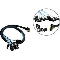 Procase CBL-SLSAS8-8SATA-10 Кабель для подключения корзин, SFF-8654 (Slimline SAS x8) к 8* SATA , 100 cm