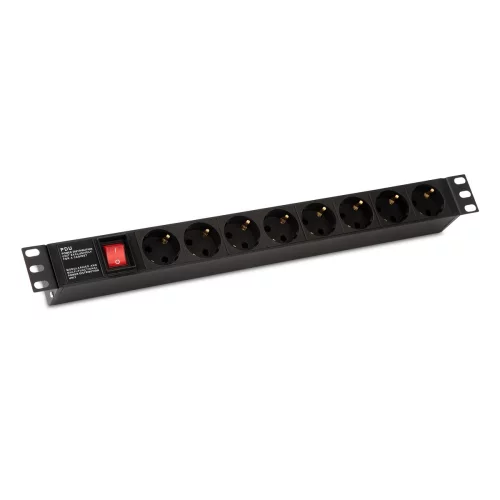 Hyperline SHE19-8SH-S-IEC Блок розеток для 19