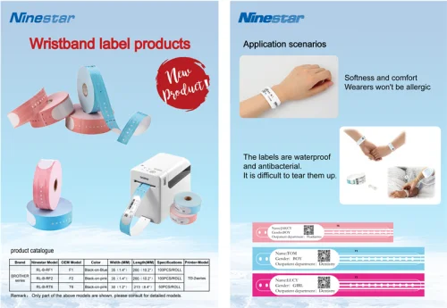 Браслеты в рулоне Ninestar (G&G) WHITE wristband, 35 mm/ 260 mm, core 24 mm, 100 per roll, clips included (GG-RL-B-RF4)