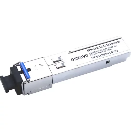Oптический SFP модуль OSNOVO SFP-S1SC12-G-1310-1550 Оптический SFP Модуль. Одно волокно Single Mode. Скорость: до 1,25 Гбит/c. Тип разъема: SC. Оптический бюджет: 12дБ. Расстояние передачи - до 3км. Рабочая длина волны,нм