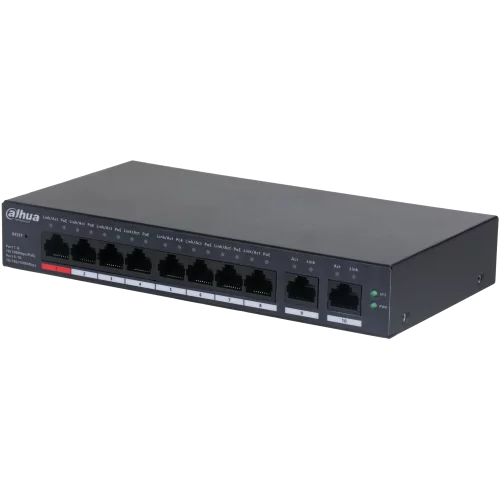 Коммутатор DAHUA DH-CS4010-8ET-110 8-портовый PoE коммутатор с функцией облачного управления, 8xRJ45 100Mb, 2xRJ45 1Gb uplink, суммарно 110Вт (DH-CS4010-8ET-110)
