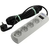 Сетевой фильтр Pilot Mini 4 розетки (евро с заземлением), 10А/2.2кВа, автомат, 5 м/ Surge protector Pilot Mini 4 euro outlets, 10A / 2.2kVt, automatic circuit-breaker, 5 m (PILOT MINI 5M)